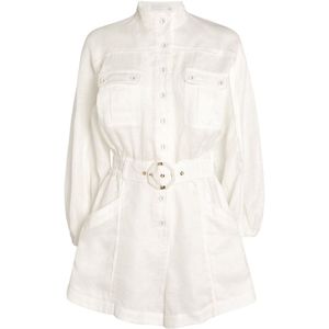 Zimmermann Linen Estelle Playsuit/ Romper/ Jumpsuit